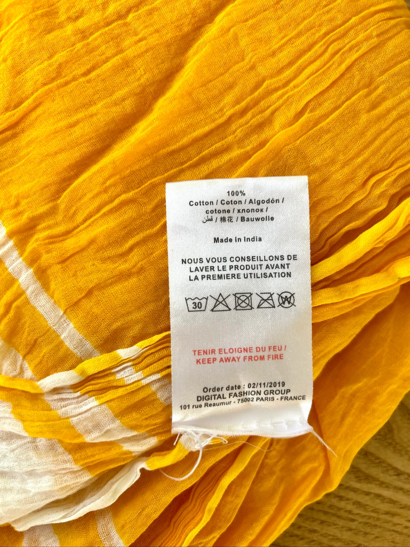 Parêo de praia amarelo vivo 100% algodão Envie de Fraise – photo 14